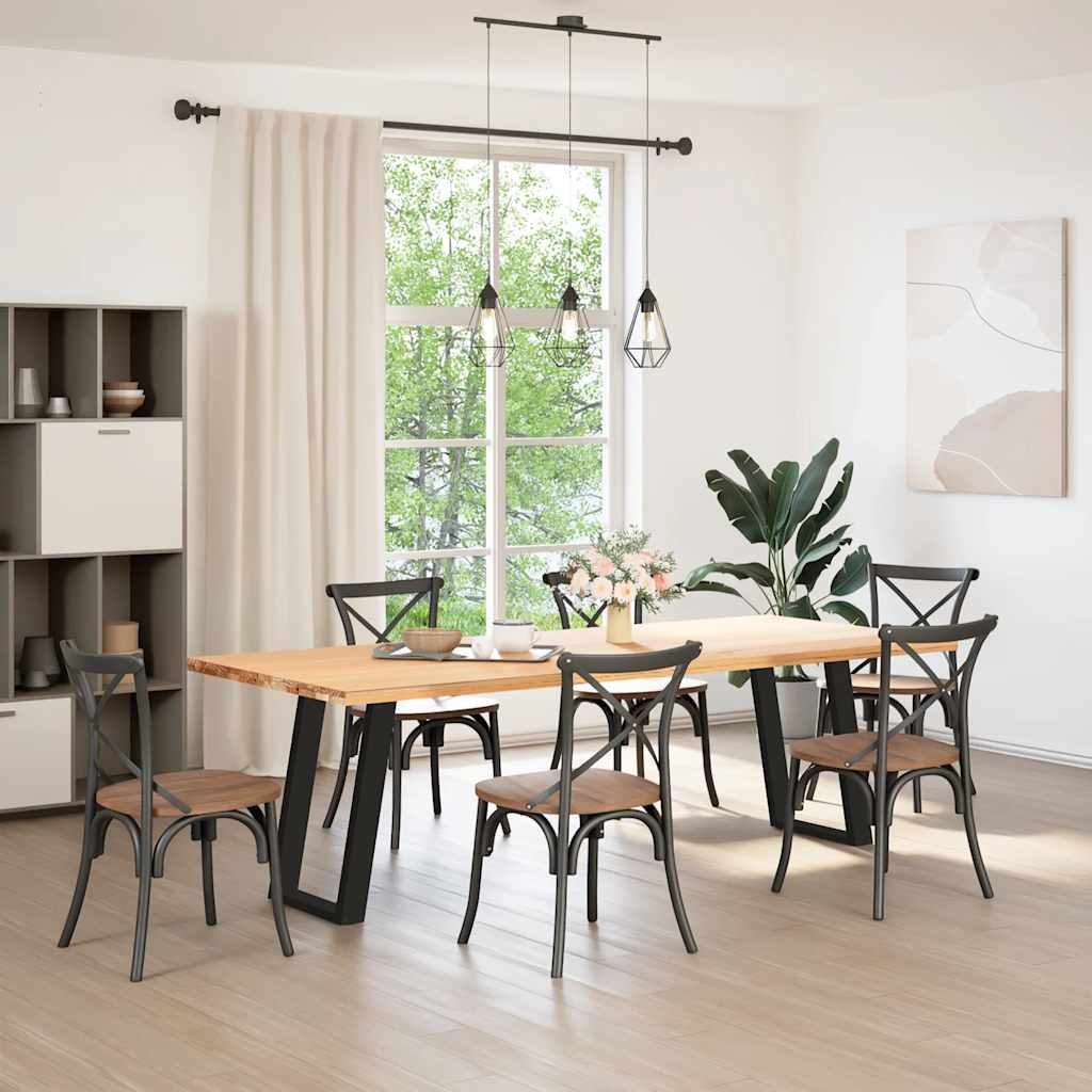 vidaXL Dining Table Legs U-Shaped 2 pcs Black 50x(72-73) cm Steel 3