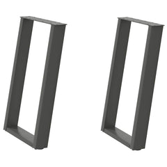 vidaXL Dining Table Legs U-Shaped 2 pcs Anthracite 60x(72-73) cm Steel 2