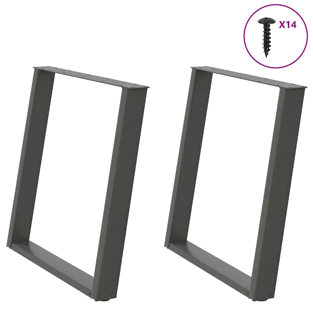Coffee Table Legs U-Shaped 2 pcs Steel Anthracite