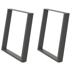 vidaXL Dining Table Legs U-Shaped 2 pcs Anthracite 80x(72-73) cm Steel 2