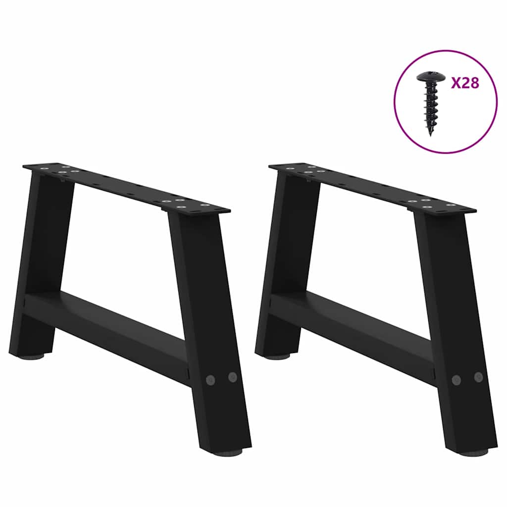 Coffee Table Legs A-Shaped 2 pcs Steel Black