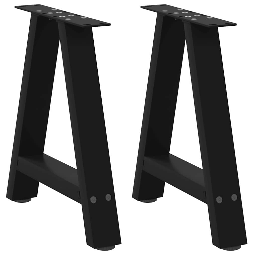 vidaXL Coffee Table Legs A-Shaped 2 pcs Black 38x(42-43) cm Steel 1