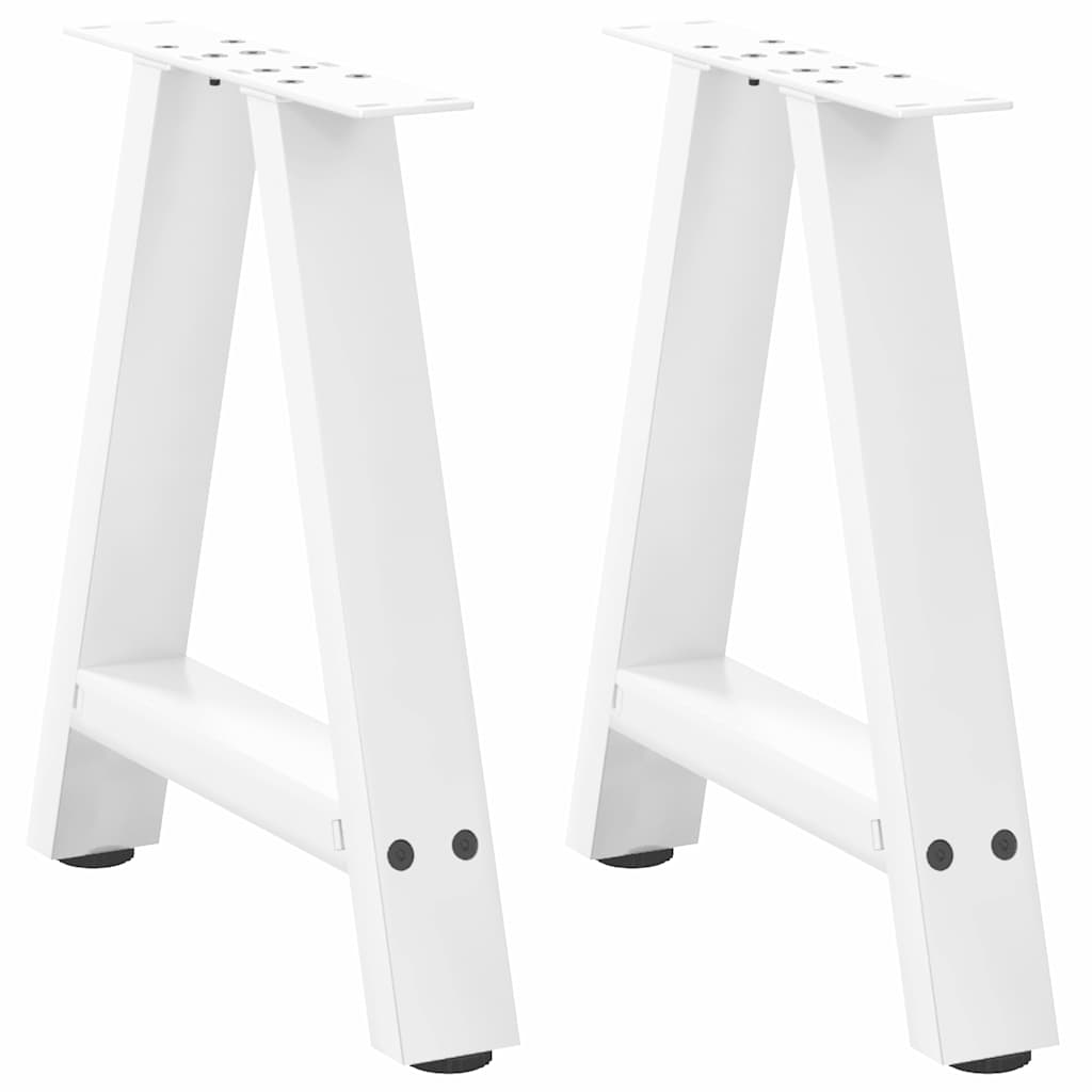 vidaXL Coffee Table Legs A-Shaped 2 pcs White 38x(42-43) cm Steel 1