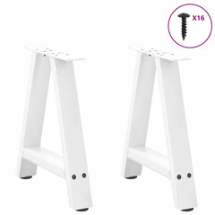vidaXL Coffee Table Legs A-Shaped 2 pcs White 38x(42-43) cm Steel 3