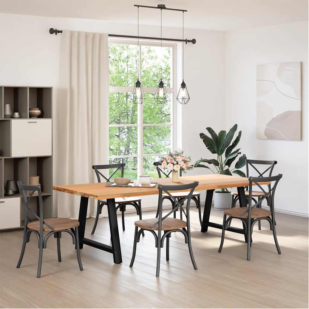 vidaXL Coffee Table Legs A-Shaped 2 pcs Steel Black