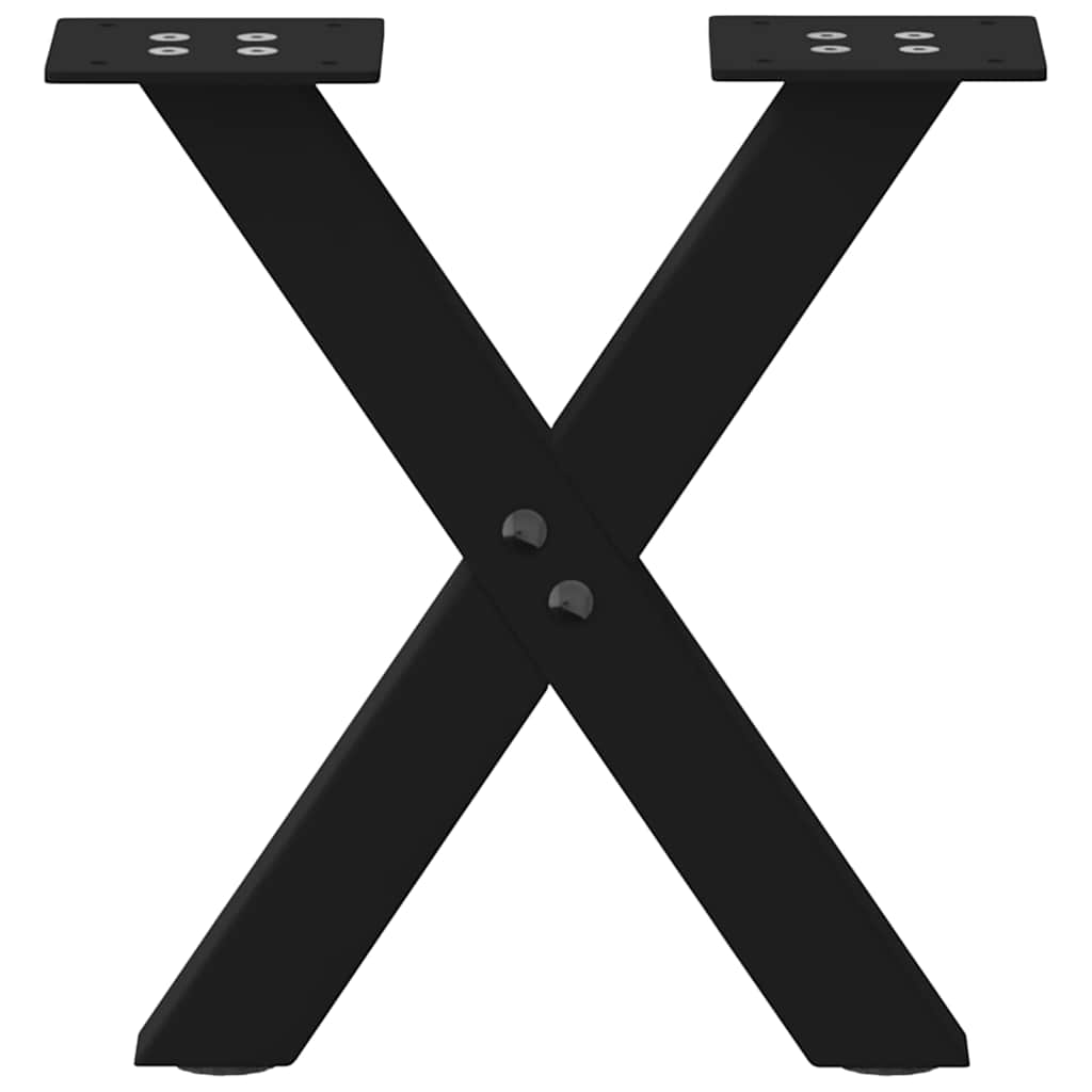 vidaXL Coffee Table Legs X-Shaped 2 pcs Black 30x(30-31) cm Steel 4