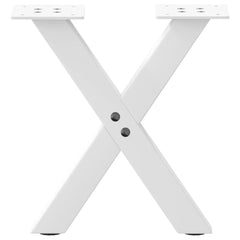 vidaXL Coffee Table Legs X-Shaped 2 pcs White 30x(30-31) cm Steel 4