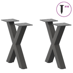Coffee Table Legs X-Shaped 2 pcs Anthracite Steel, image 3