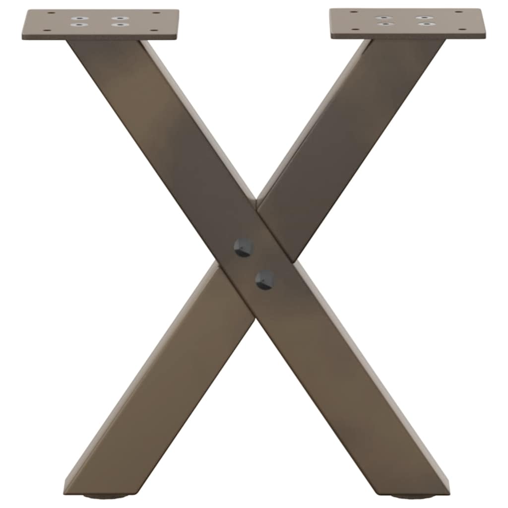 vidaXL Coffee Table Legs X-Shaped 2 pcs Natural Steel 30x(30-31) cm Steel 4
