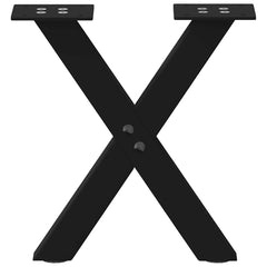 vidaXL Coffee Table Legs X-Shaped 2 pcs Black 37x(30-31) cm Steel 4