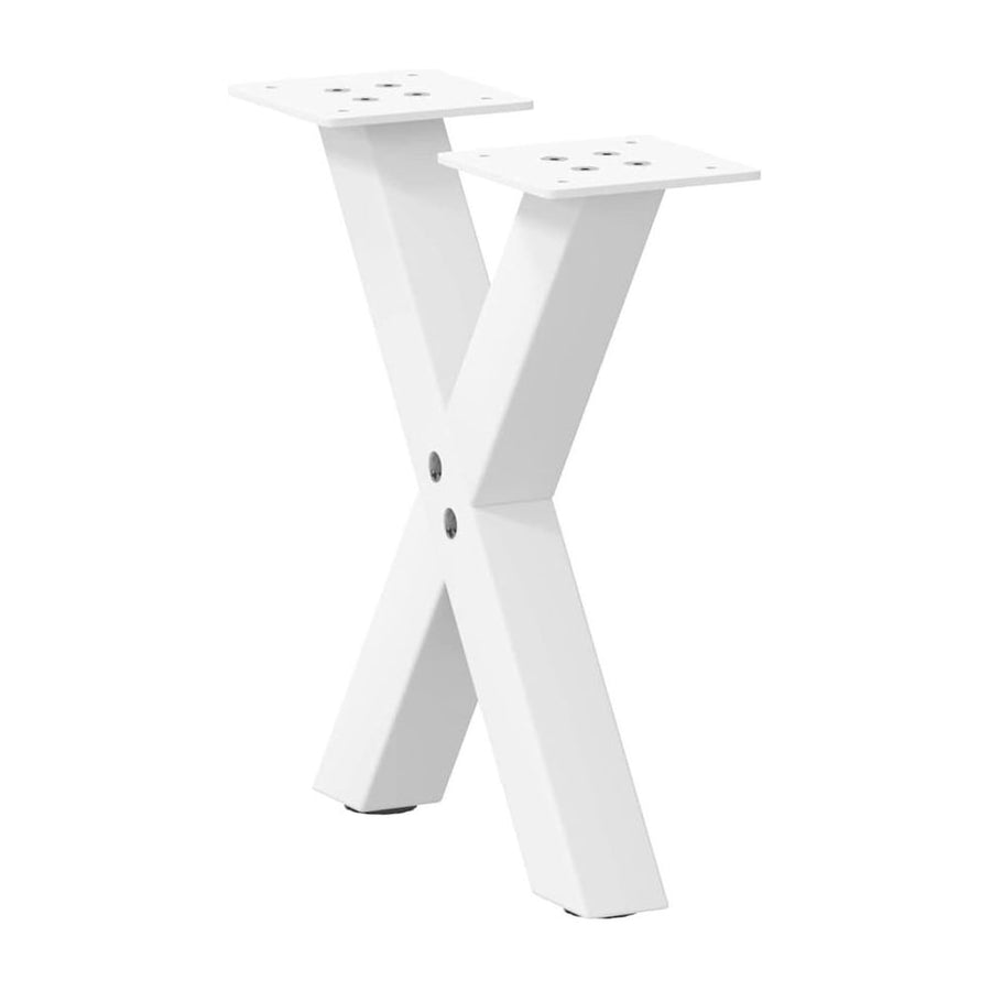 Coffee Table Legs X-Shaped 2 pcs White Steel