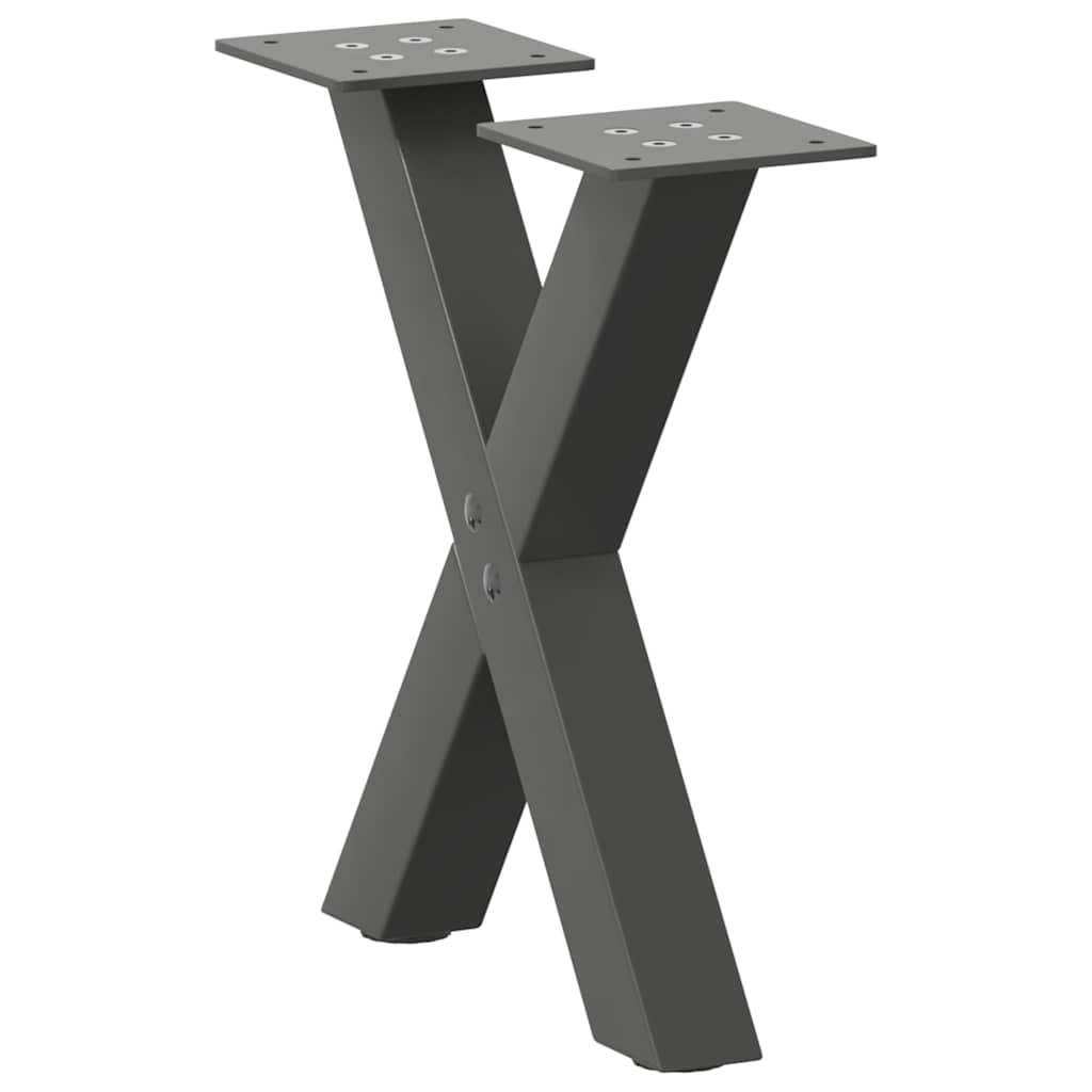 vidaXL Coffee Table Legs X-Shaped 2 pcs Anthracite 37x(30-31) cm Steel 1