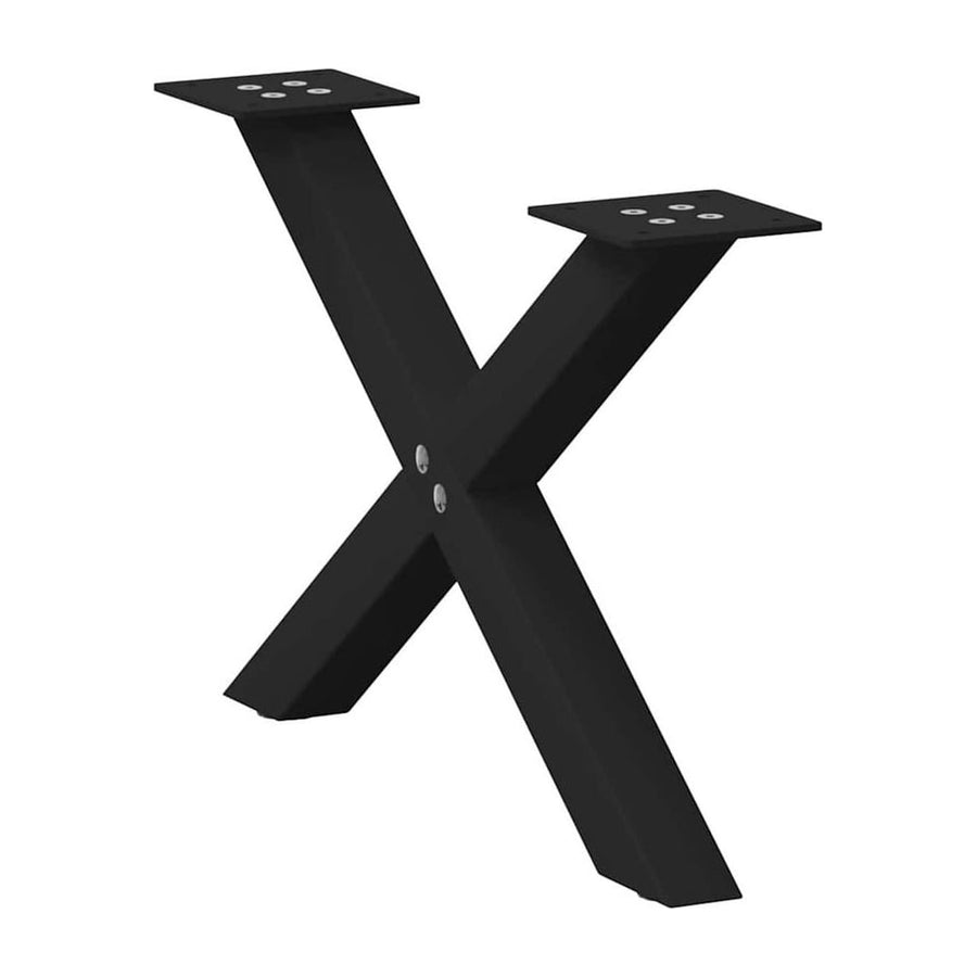 Coffee Table Legs X-Shaped 2 pcs Black Steel
