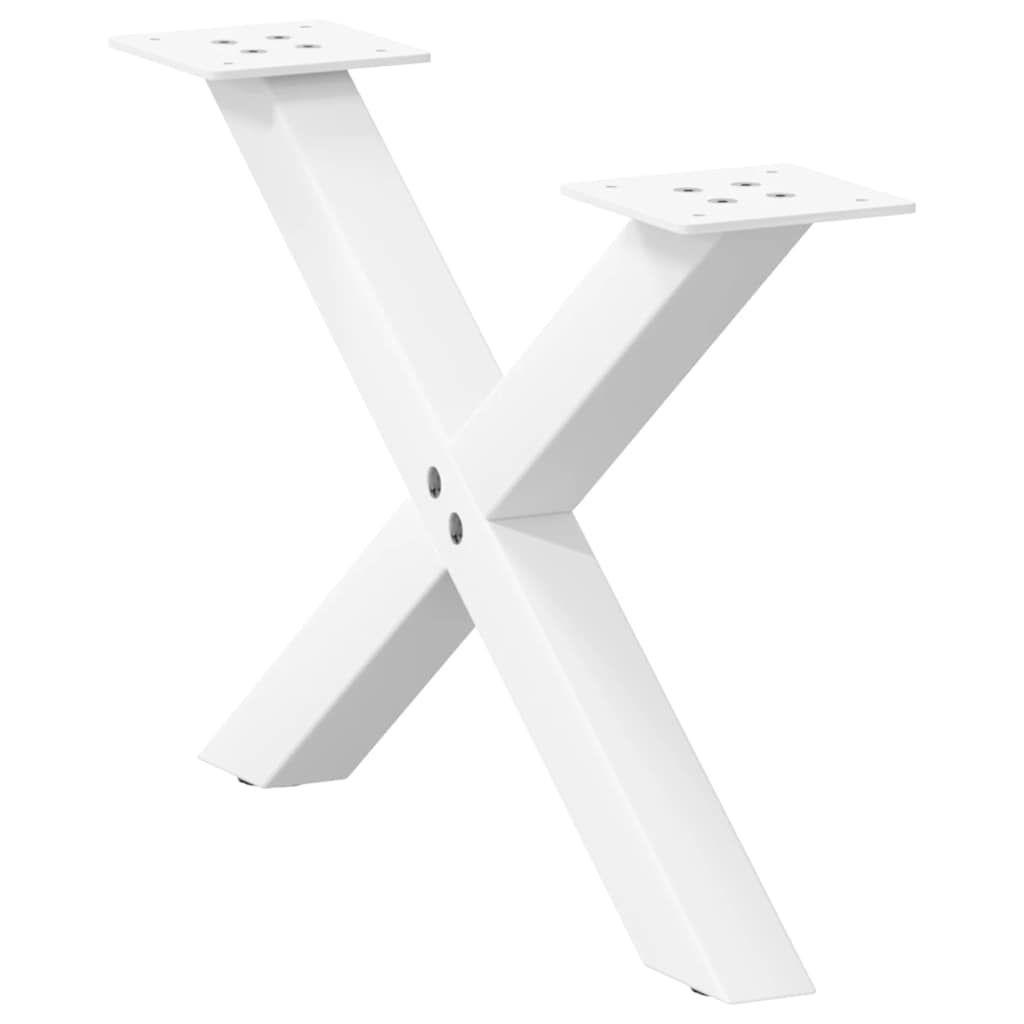 vidaXL Coffee Table Legs X-Shaped 2 pcs White 50x(30-31) cm Steel 1