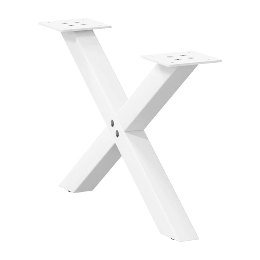 Coffee Table Legs X-Shaped 2 pcs White Steel