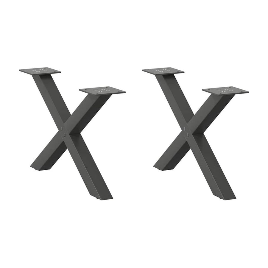 Coffee Table Legs X-Shaped 2 pcs Anthracite Steel