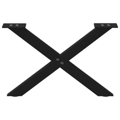 vidaXL Coffee Table Legs X-Shaped 2 pcs Black 60x(30-31) cm Steel 4