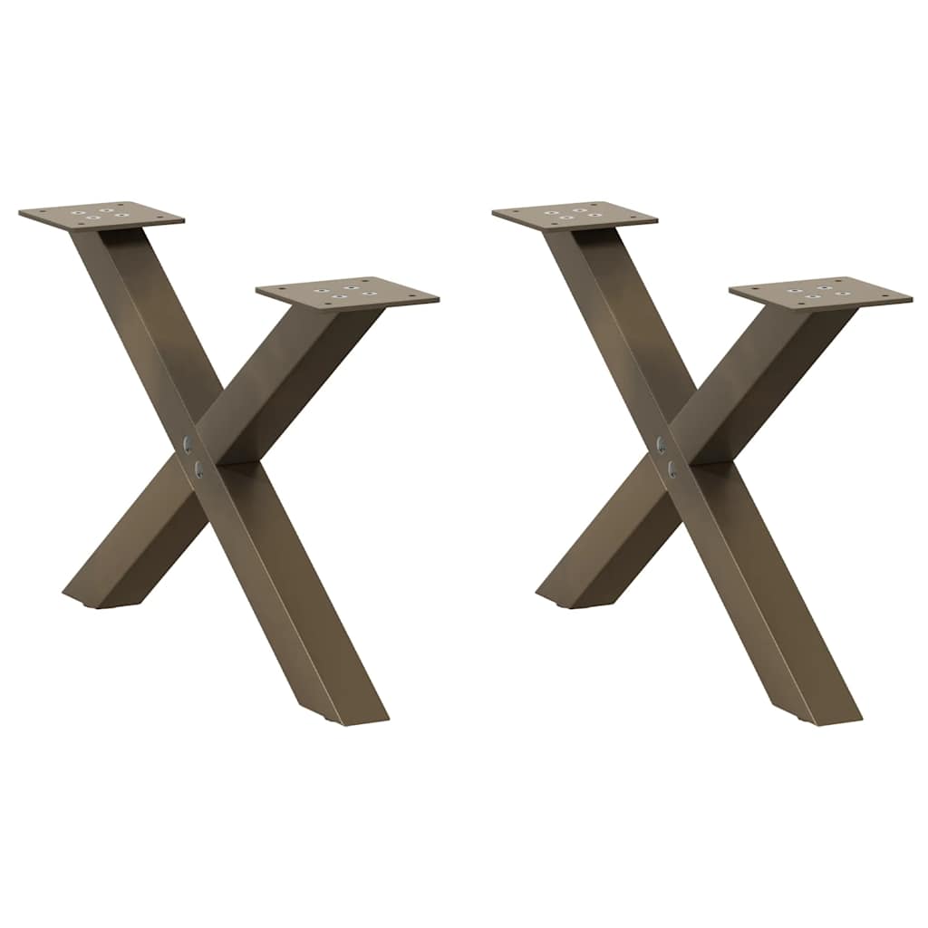 vidaXL Coffee Table Legs X-Shaped 2 pcs Natural Steel 60x(30-31) cm Steel 1