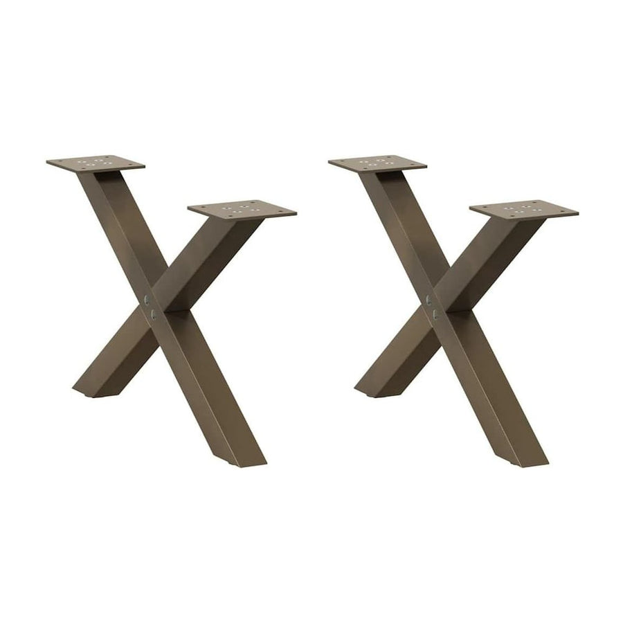 Coffee Table Legs X-Shaped 2 pcs Natural Steel