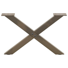 vidaXL Coffee Table Legs X-Shaped 2 pcs Natural Steel 60x(30-31) cm Steel 4