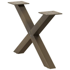 vidaXL Coffee Table Legs X-Shaped 2 pcs Natural Steel 60x(30-31) cm Steel 5