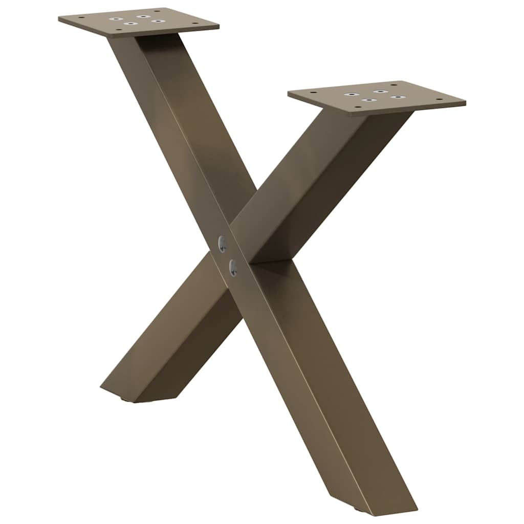 vidaXL Coffee Table Legs X-Shaped 2 pcs Natural Steel 60x(30-31) cm Steel 5