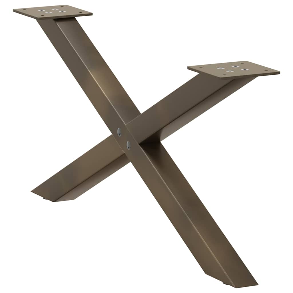 vidaXL Coffee Table Legs X-Shaped 2 pcs Natural Steel 70x(30-31) cm Steel 4