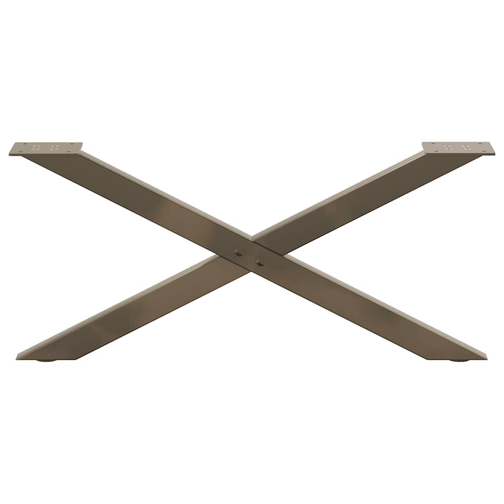 vidaXL Coffee Table Legs X-Shaped 2 pcs Natural Steel 70x(30-31) cm Steel 5