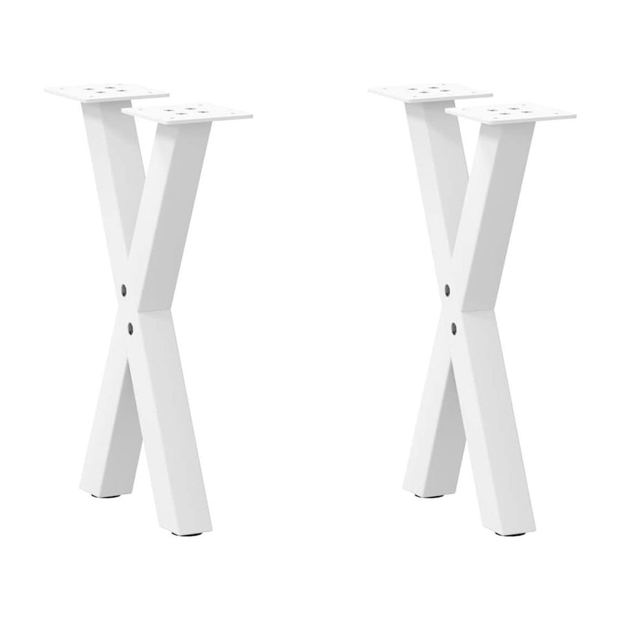 Coffee Table Legs X-Shaped 2 pcs White Steel