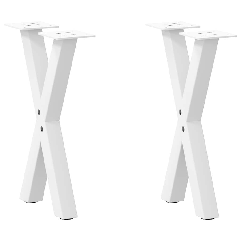 vidaXL Coffee Table Legs X-Shaped 2 pcs White 28x(42-43) cm Steel 1