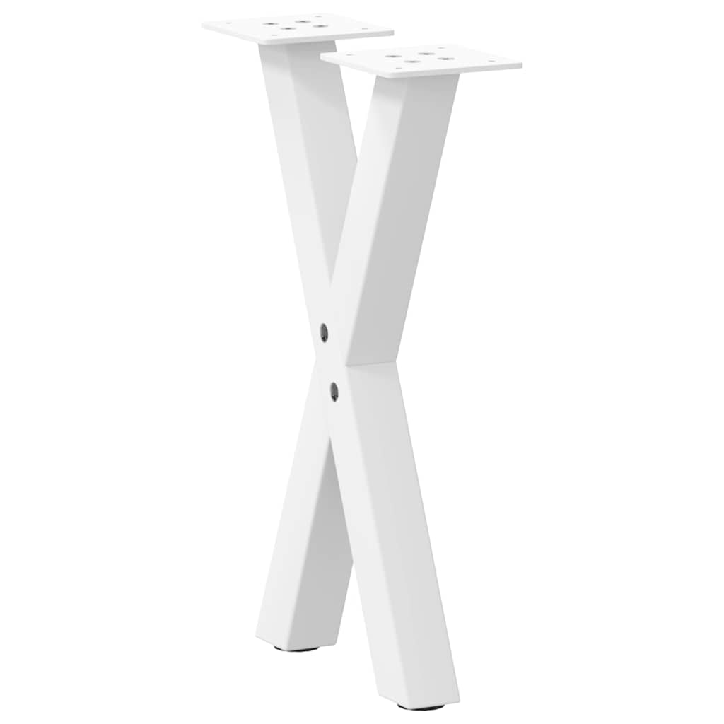 vidaXL Coffee Table Legs X-Shaped 2 pcs White 28x(42-43) cm Steel 4