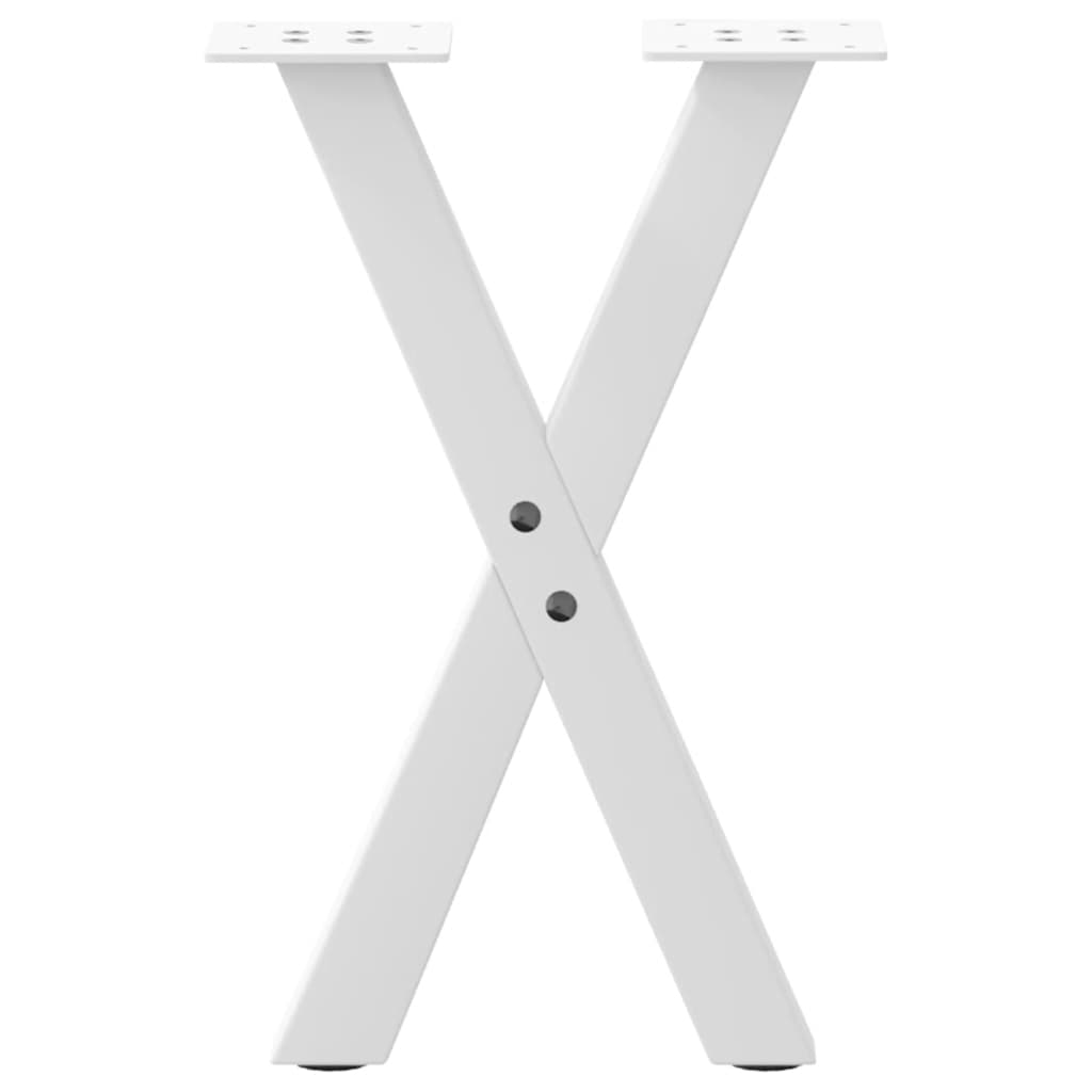 vidaXL Coffee Table Legs X-Shaped 2 pcs White 28x(42-43) cm Steel 5