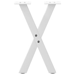 vidaXL Coffee Table Legs X-Shaped 2 pcs White 28x(42-43) cm Steel 5