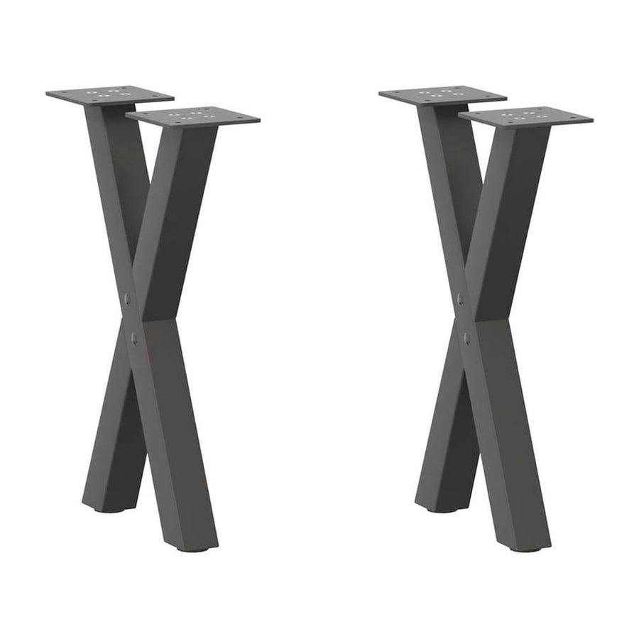 Coffee Table Legs X-Shaped 2 pcs Anthracite Steel