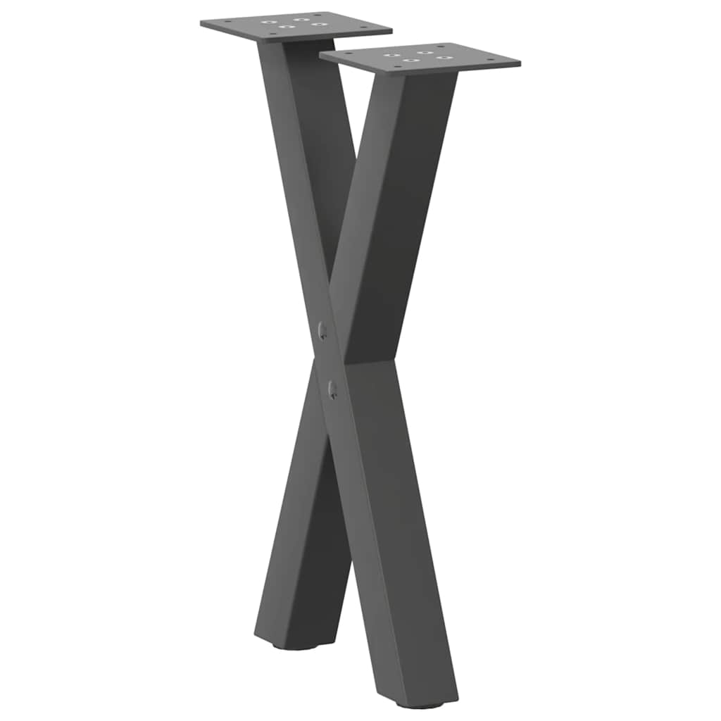 vidaXL Coffee Table Legs X-Shaped 2 pcs Anthracite 28x(42-43) cm Steel 4