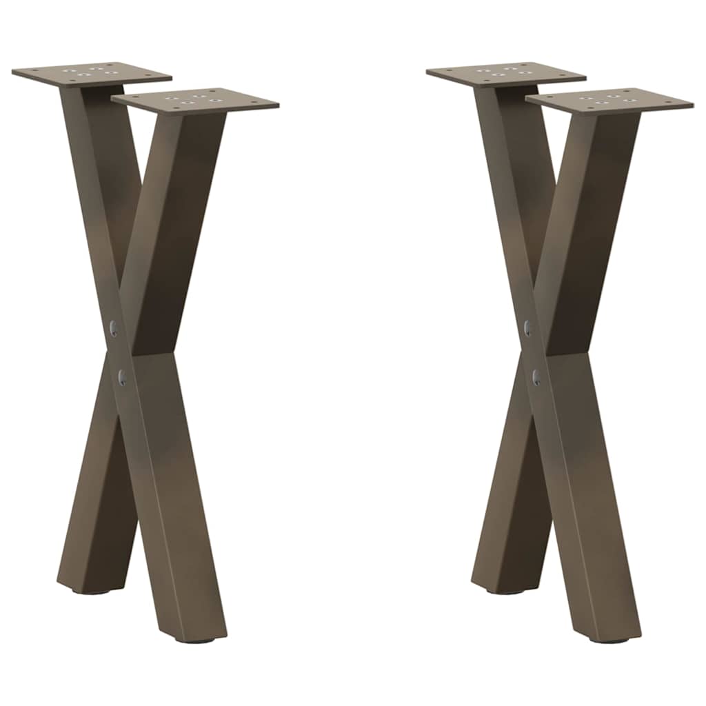 vidaXL Coffee Table Legs X-Shaped 2 pcs Natural Steel 28x(42-43) cm Steel 1