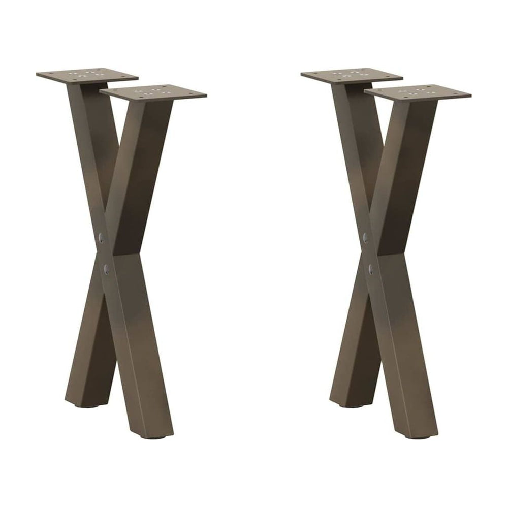 Coffee Table Legs X-Shaped 2 pcs Natural Steel