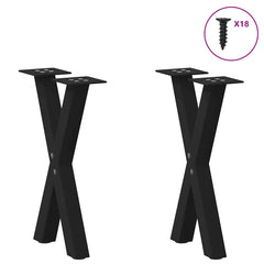 vidaXL Coffee Table Legs X-Shaped 2 pcs Black 38x(42-43) cm Steel 3
