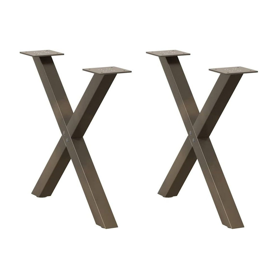 Coffee Table Legs X-Shaped 2 pcs Natural Steel