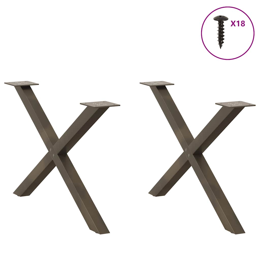 Coffee Table Legs X-Shaped Steel 70x(30-31) 2 Natural