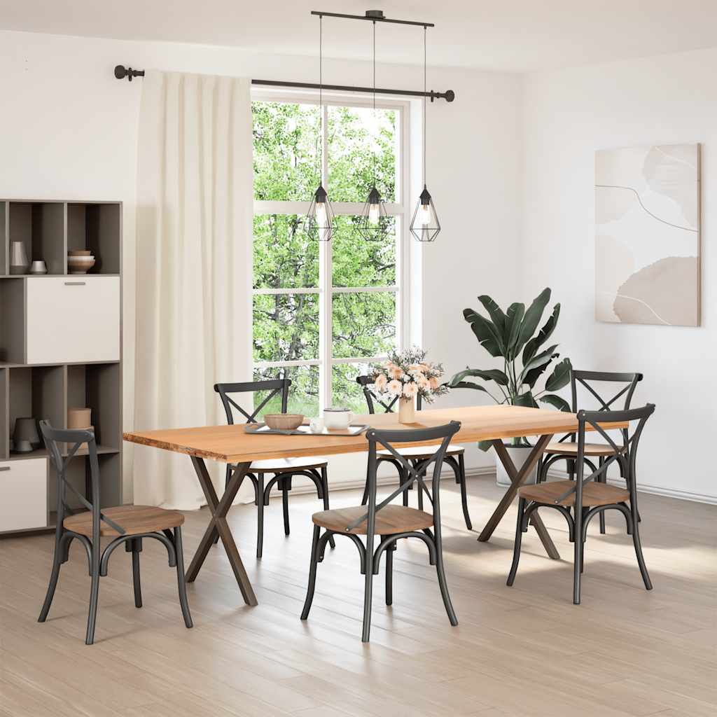 vidaXL Coffee Table Legs X-Shaped Steel 70x(30-31) 2 pcs Natural