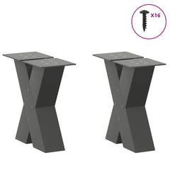 vidaXL Coffee Table Legs X-Shaped 2 pcs Anthracite 40x(30-31) cm Steel 3