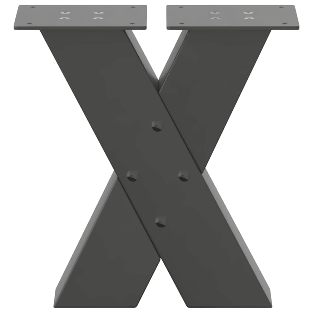 vidaXL Coffee Table Legs X-Shaped 2 pcs Anthracite 40x(30-31) cm Steel 5