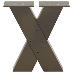 vidaXL Coffee Table Legs X-Shaped 2 pcs Natural Steel 40x(30-31) cm Steel 5