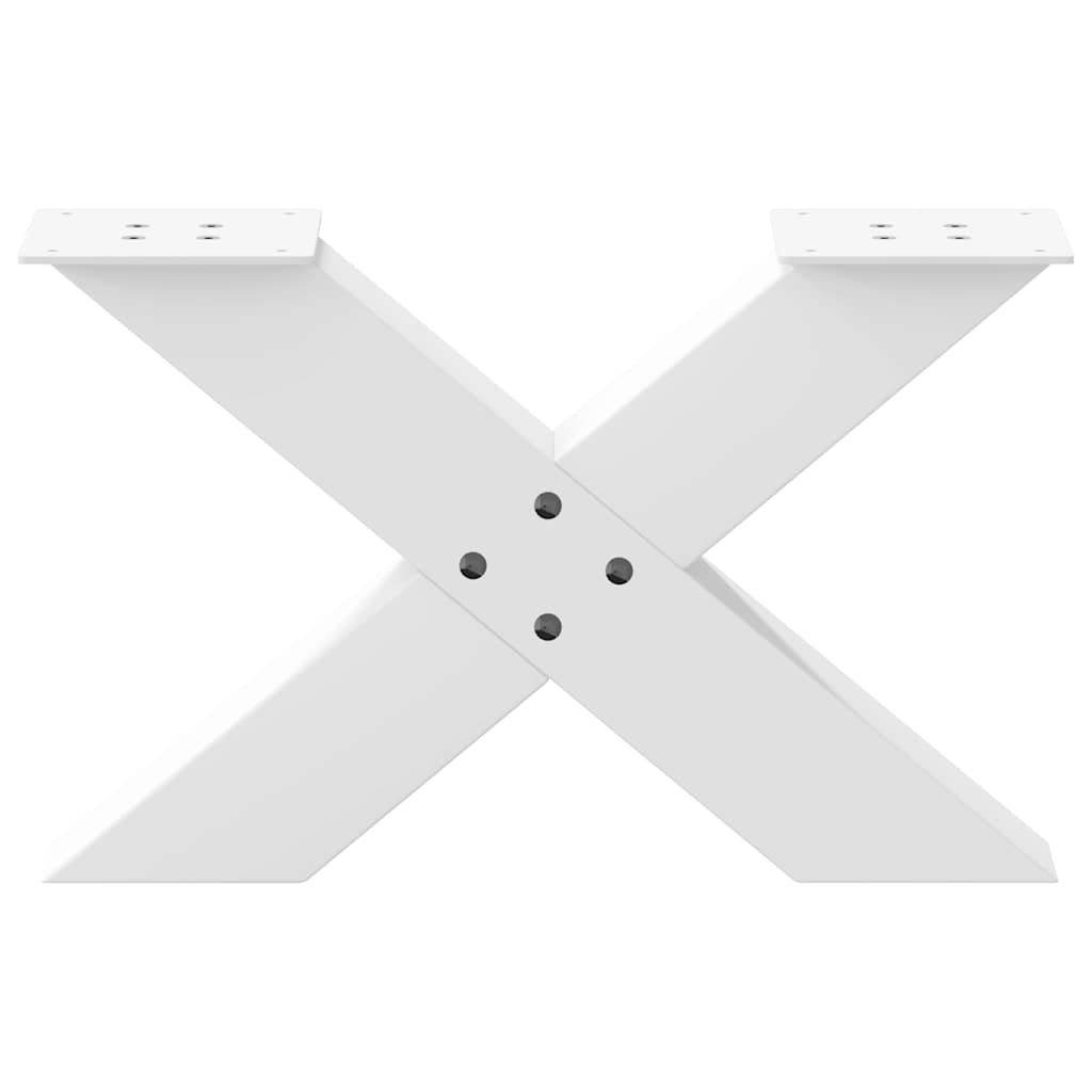 vidaXL Coffee Table Legs X-Shaped 2 pcs White 60x(30-31) cm Steel 5