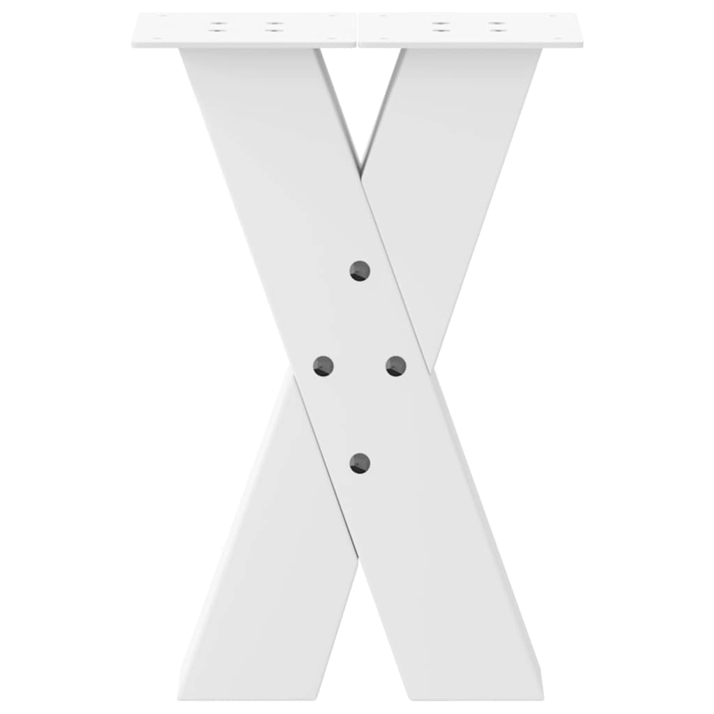 vidaXL Coffee Table Legs X-Shaped 2 pcs White 28x(42-43) cm Steel 5