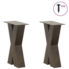 vidaXL Coffee Table Legs X-Shaped 2 pcs Natural Steel 28x(42-43) cm Steel 3