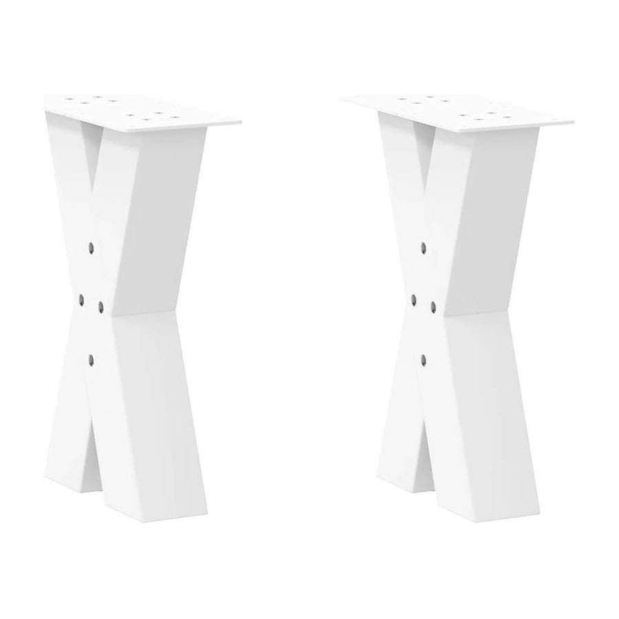 Coffee Table Legs X-Shaped 2 pcs White Steel