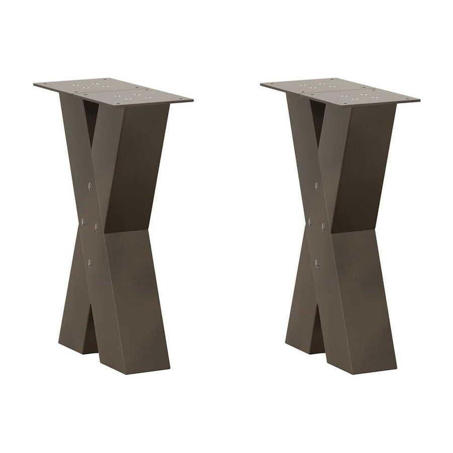 Coffee Table Legs X-Shaped 2 pcs Natural Steel