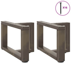 vidaXL Coffee Table Legs T-Shaped 2 pcs Black 50x25x(30-31) cm Steel 3